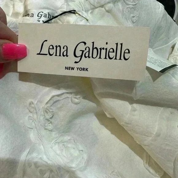 Lena Gabrielle New York White Floral embellished abstract skirt 8 - Picture 5 of 6